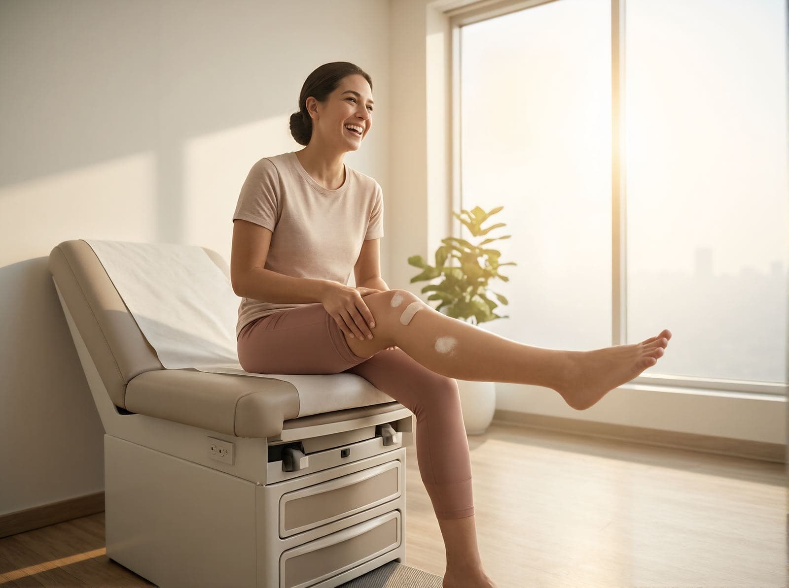 Patient resting comfortably shortly after treatment